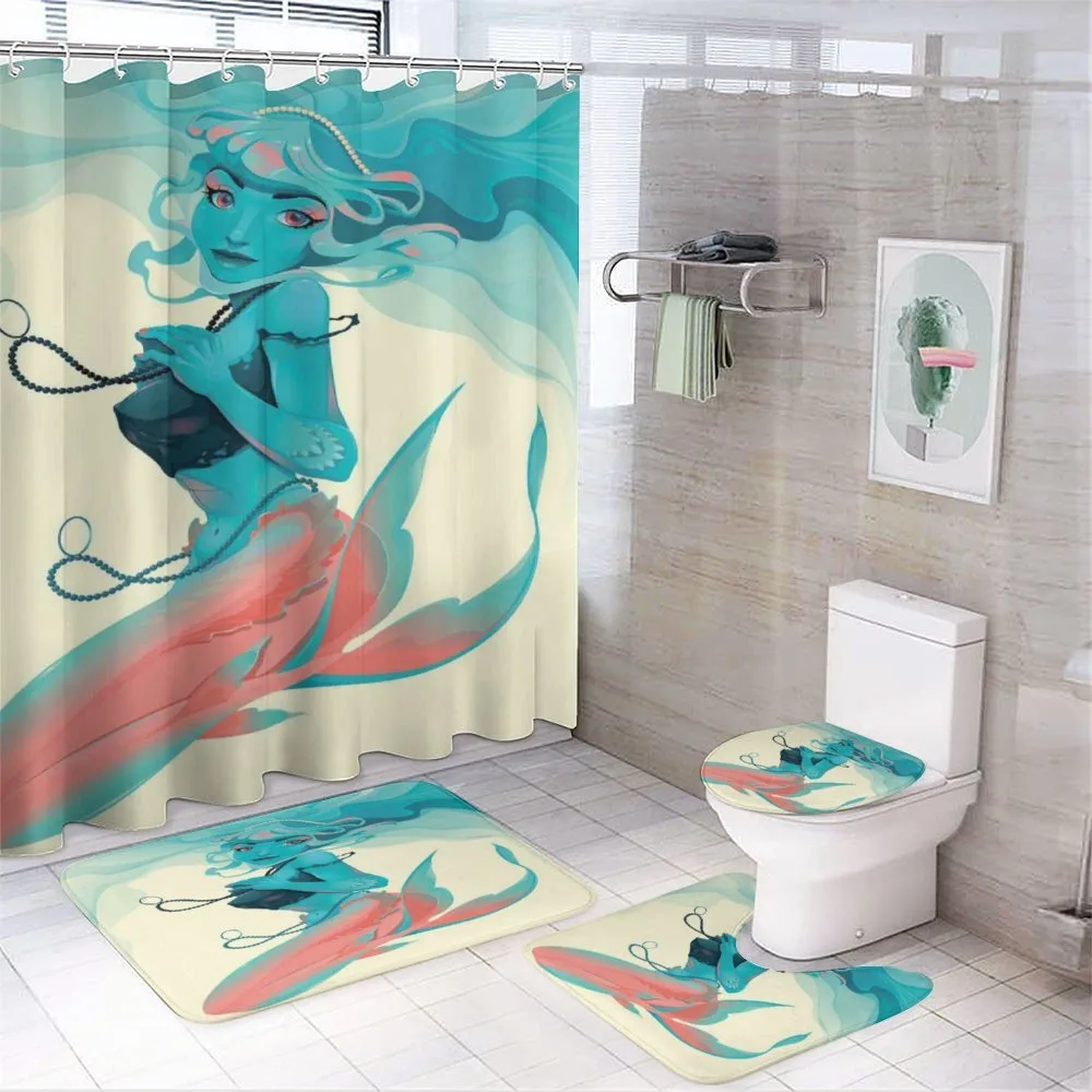 Gothic Mermaid Portrait — 4-Piece Bathroom Set preview