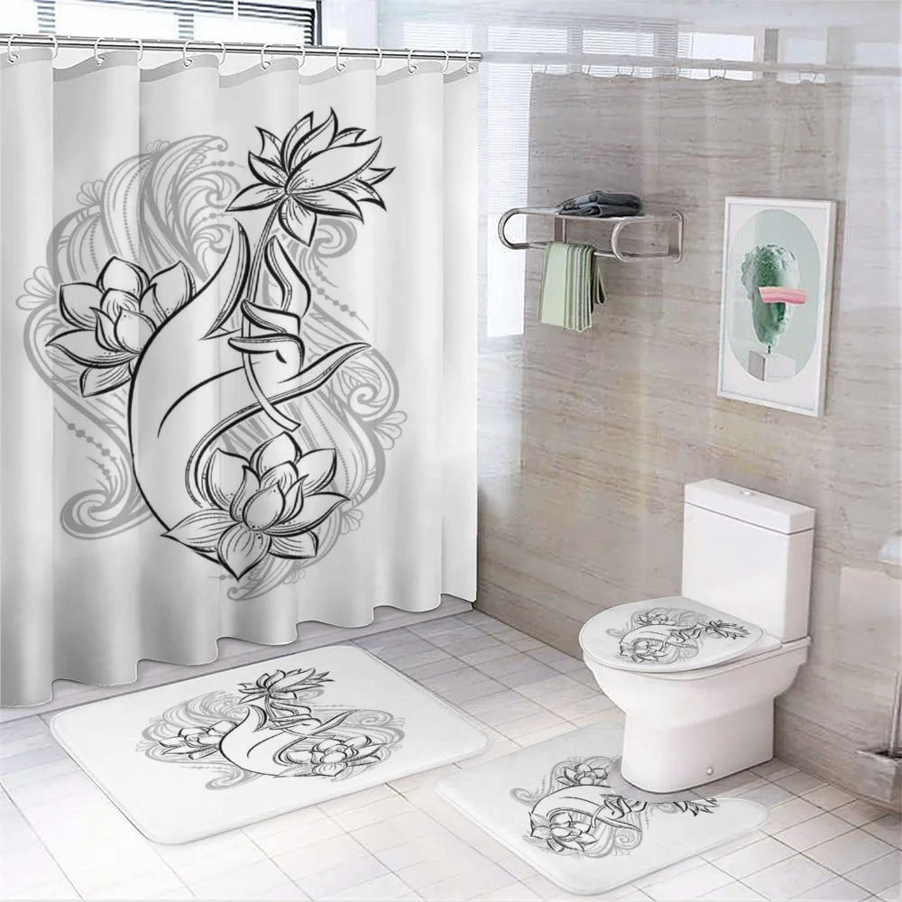 Hand Holds Lotus — 4-Piece Bathroom Set preview