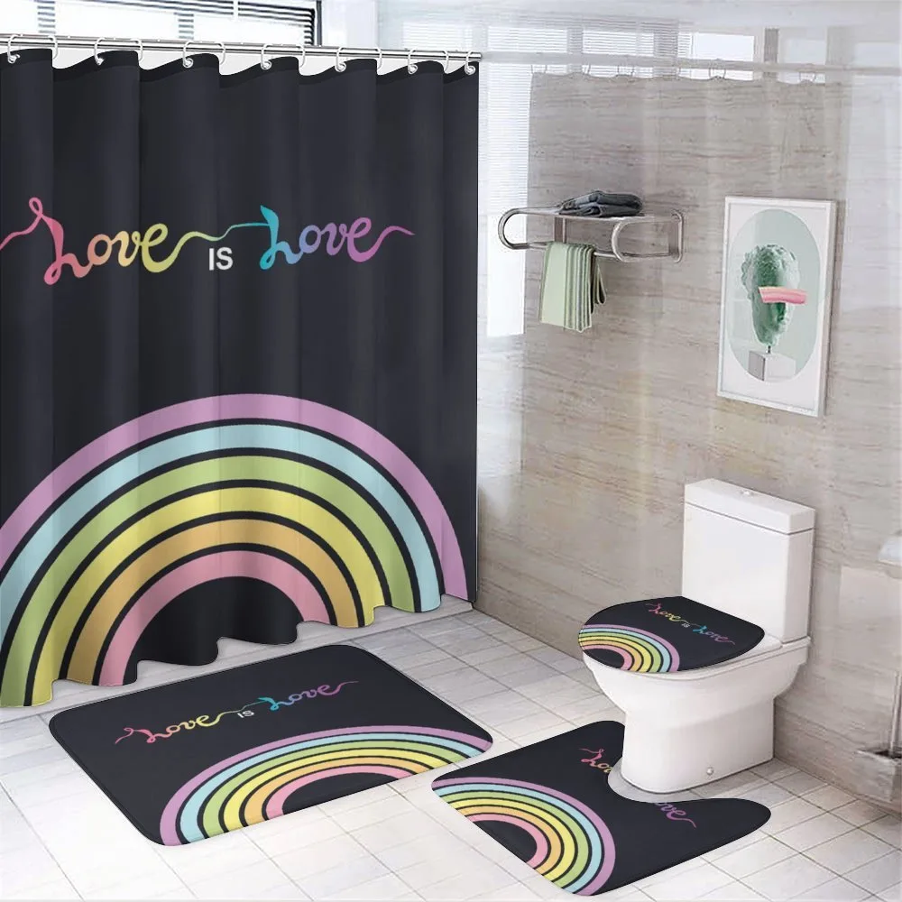 Love is Love Rainbow Lines — 4-Piece Bathroom Set preview