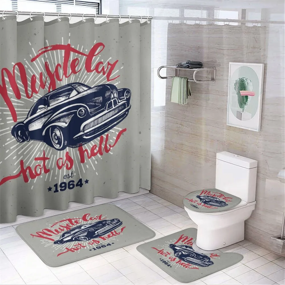 Muscle Car Hot as Hell — 4-Piece Bathroom Set preview