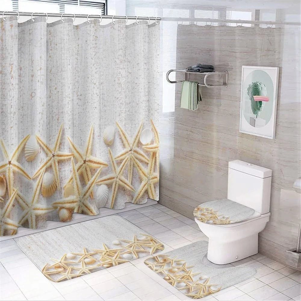 Sea Shells on Timber — 4-Piece Bathroom Set preview