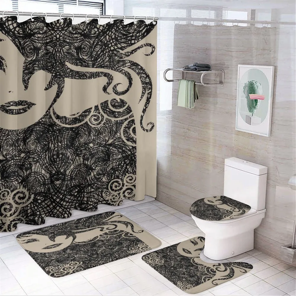 Woman with Cool Posing 4-Piece Bathroom Set product video
