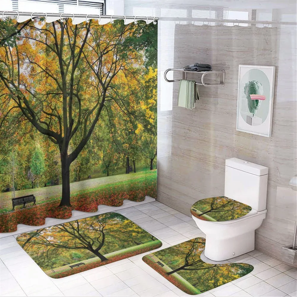 Autumn Park Leaves Nature — 4-Piece Bathroom Set preview