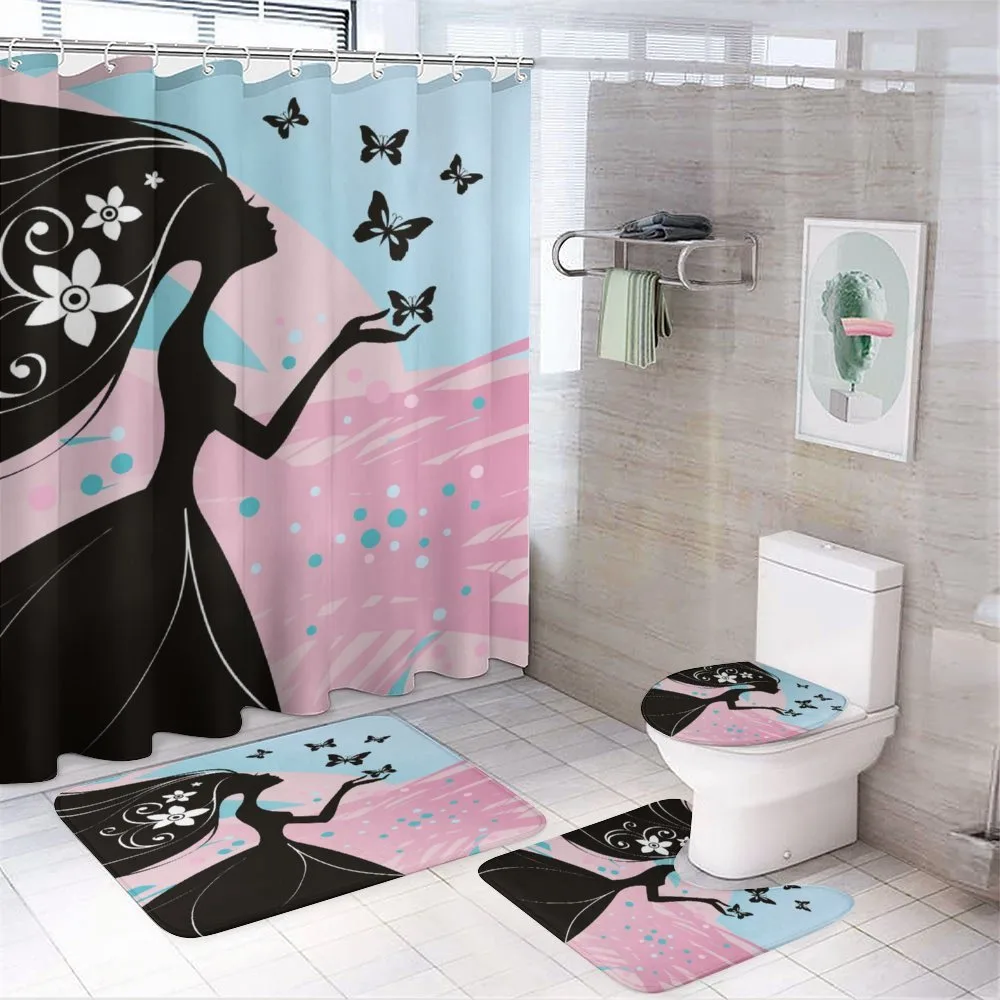 Butterfly Floral Head — 4-Piece Bathroom Set preview