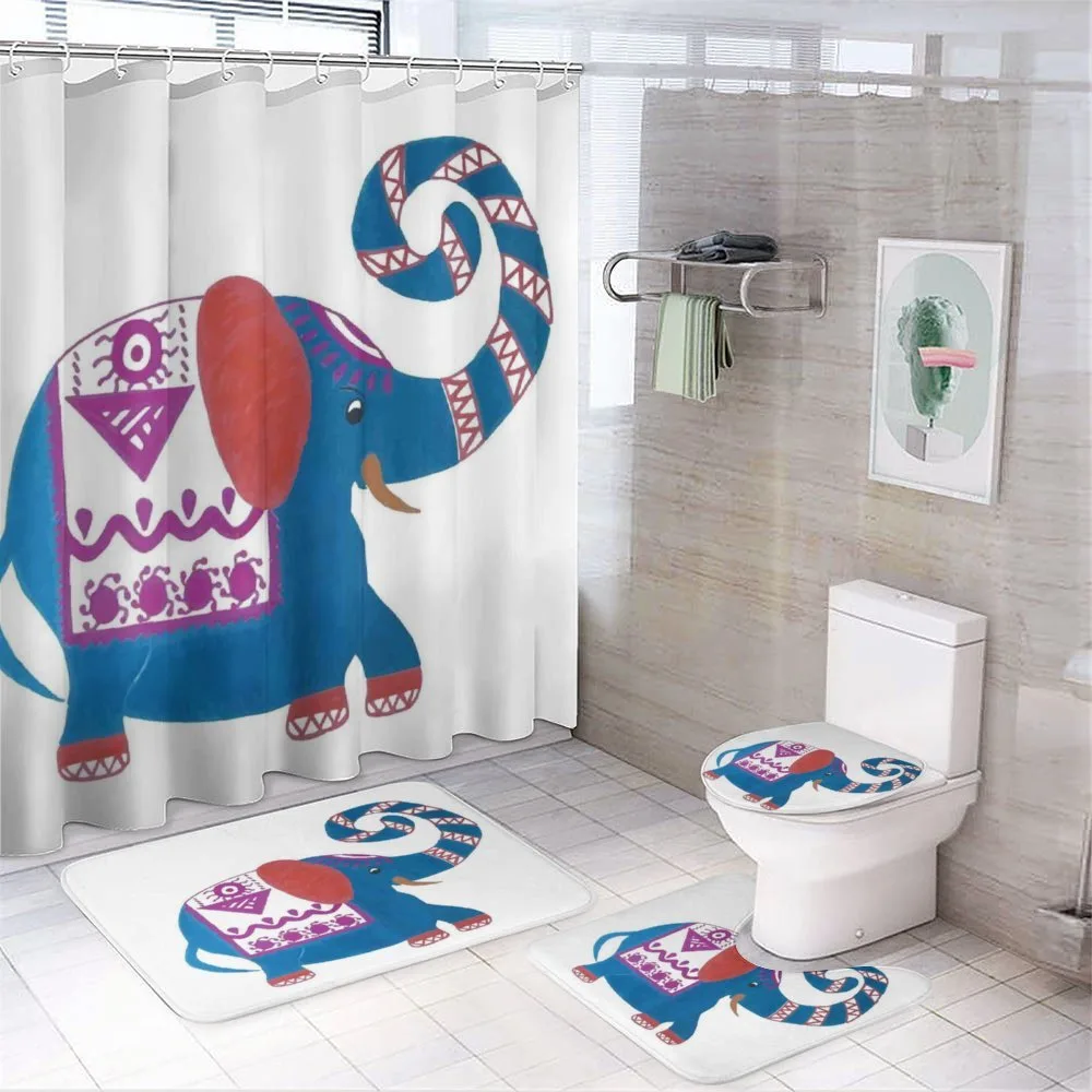 Elephant Nose Doodle — 4-Piece Bathroom Set preview