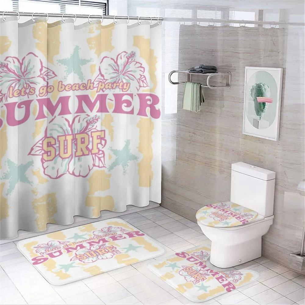 Flowers Surf and Summer — 4-Piece Bathroom Set preview