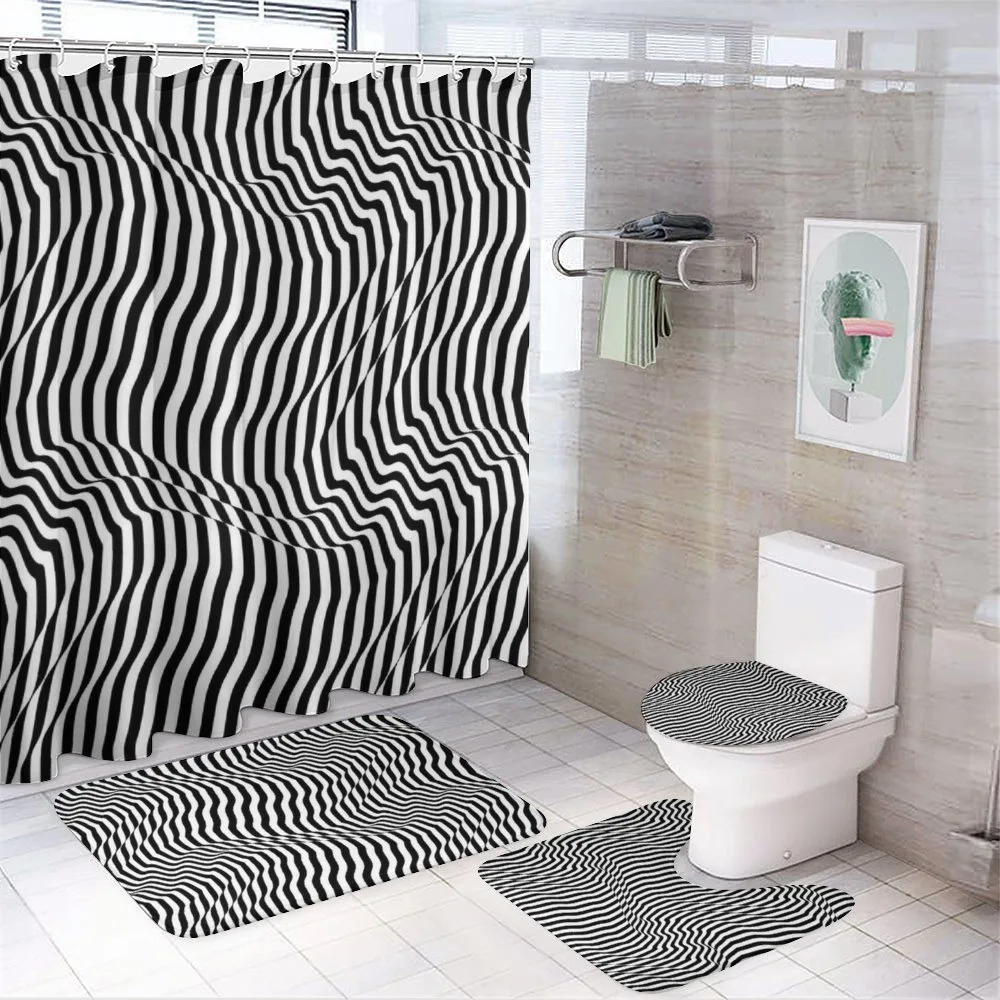 Illusive Stripes 4-Piece Bathroom Set product video