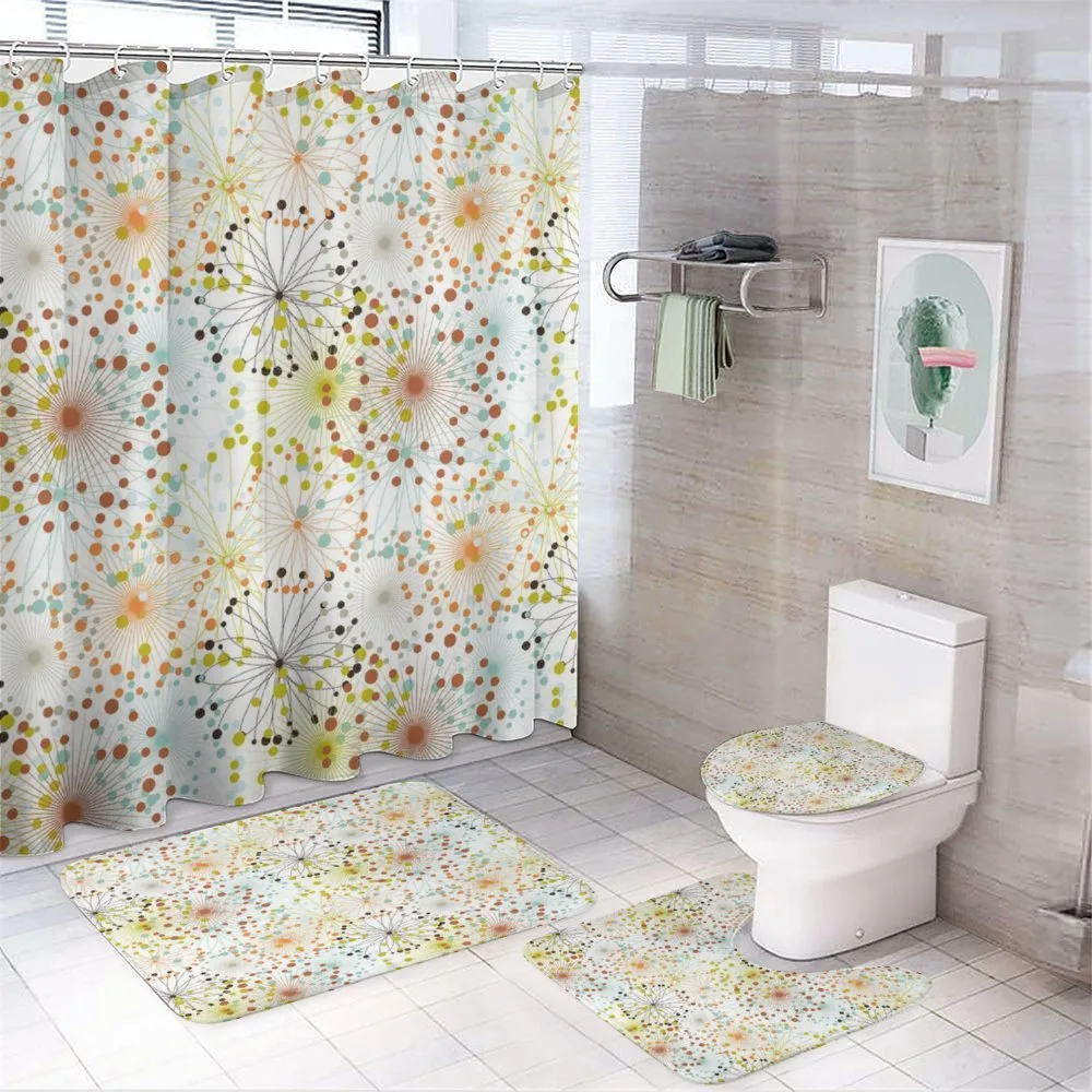 Lines with Vibrant Dot — 4-Piece Bathroom Set preview