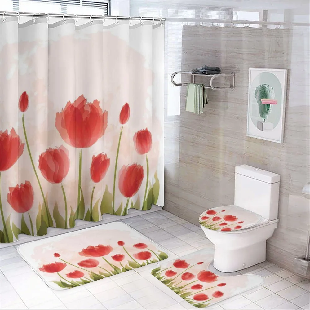 Romantic Tulip Blossoms — 4-Piece Bathroom Set preview
