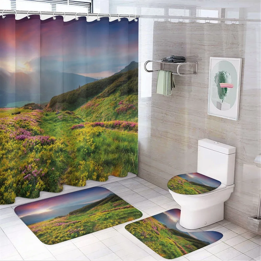 Summer Scene Flowers — 4-Piece Bathroom Set preview