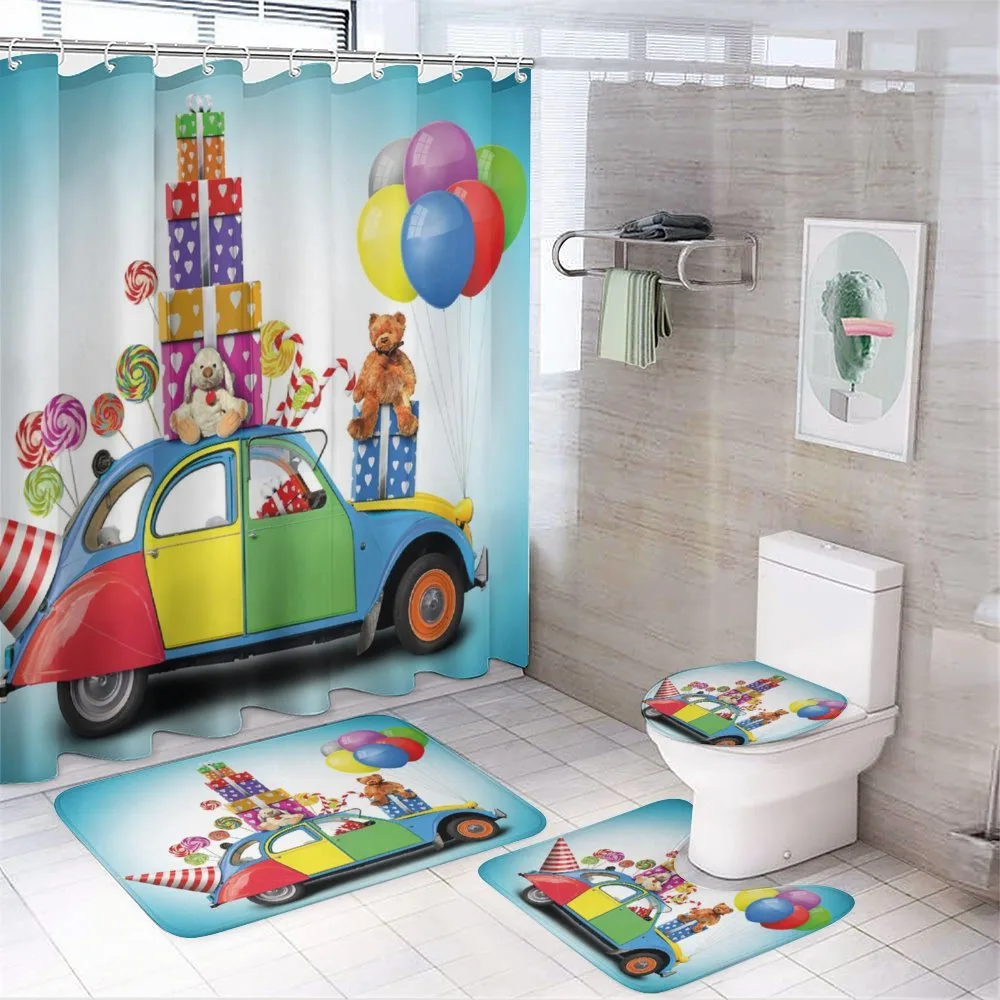 Car Hat Toys Lollipops — 4-Piece Bathroom Set preview