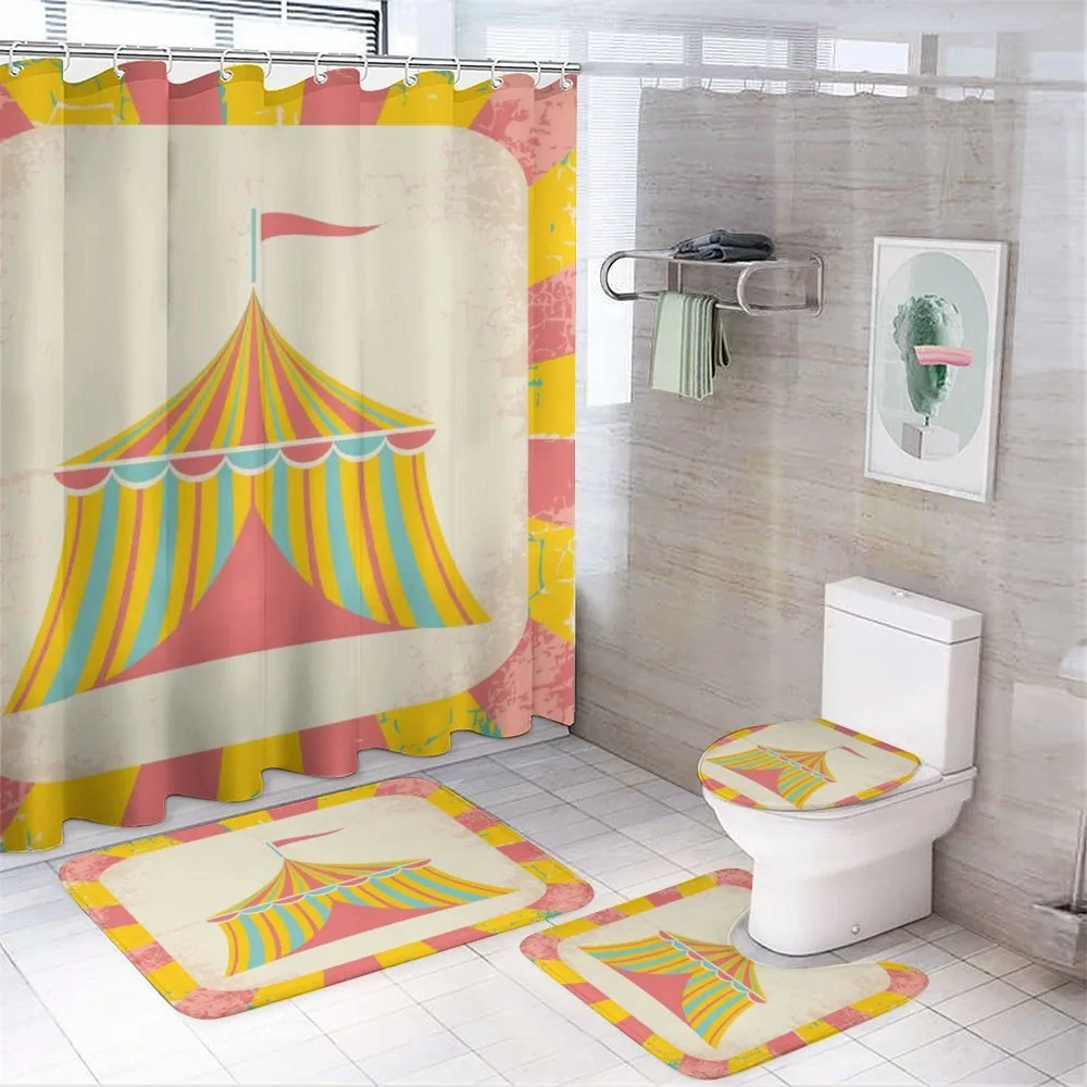 Circus Tent Grunge — 4-Piece Bathroom Set preview