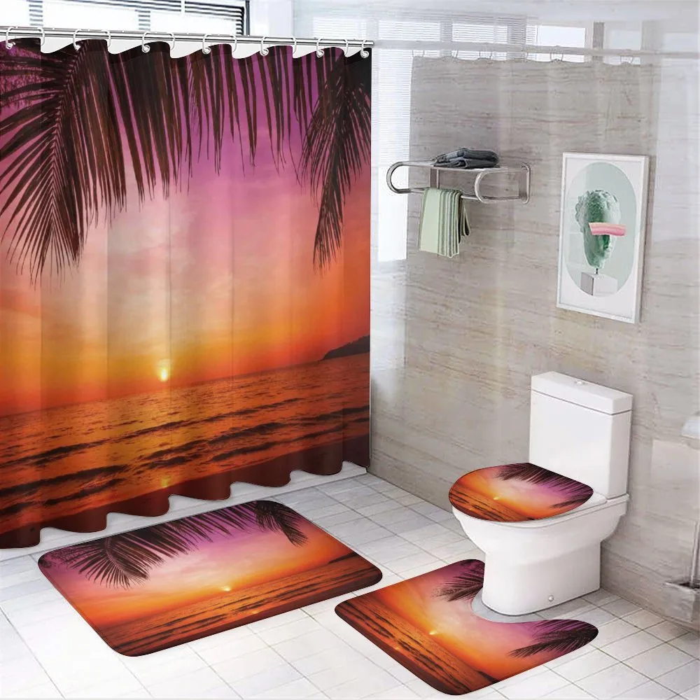 Coconut Palm Tree Leaf — 4-Piece Bathroom Set preview