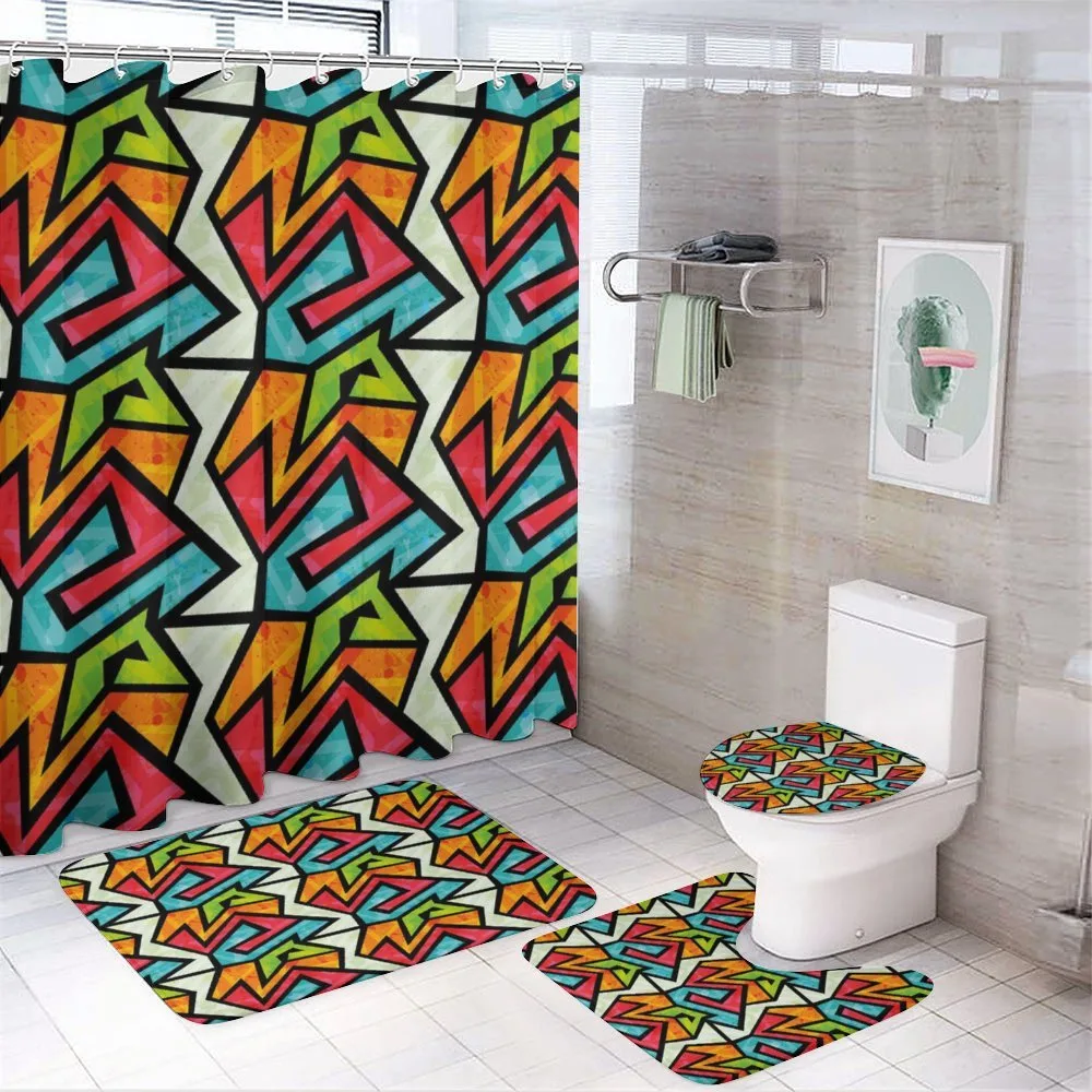 Colorful Graffiti Design — 4-Piece Bathroom Set preview