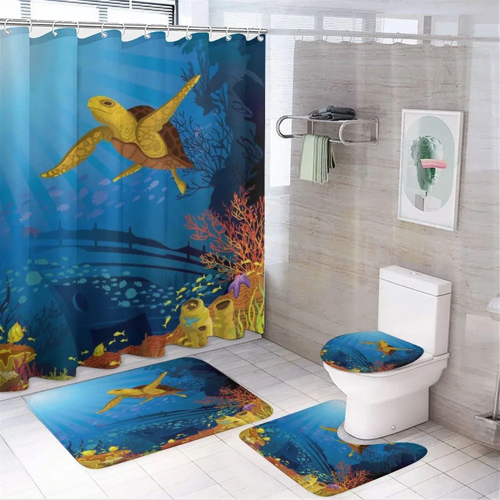 Coral Reef Fish Turtle — 4-Piece Bathroom Set preview