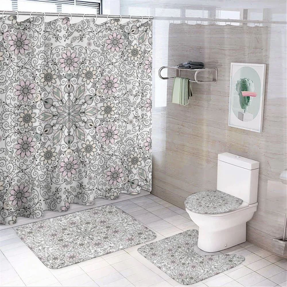 Flower Swirls Doily Style — 4-Piece Bathroom Set preview