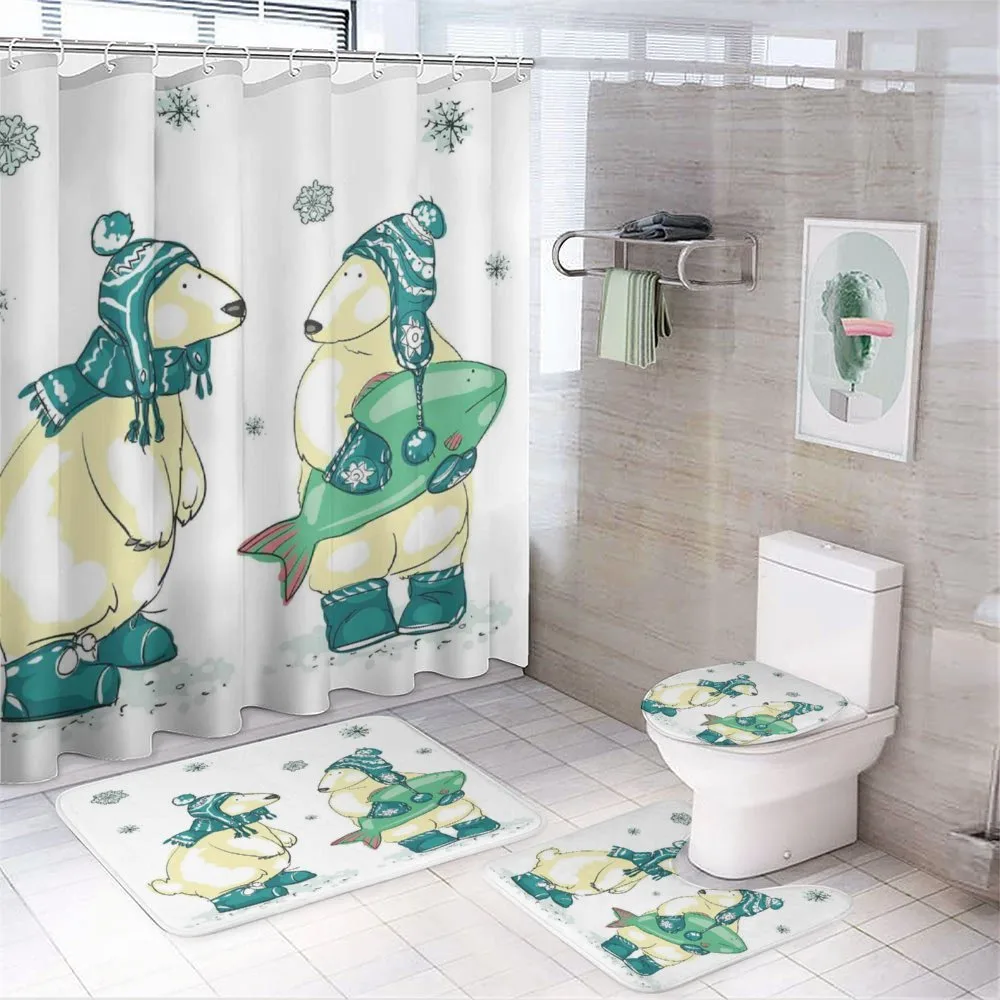 Friends Fish Xmas 4-Piece Bathroom Set product video