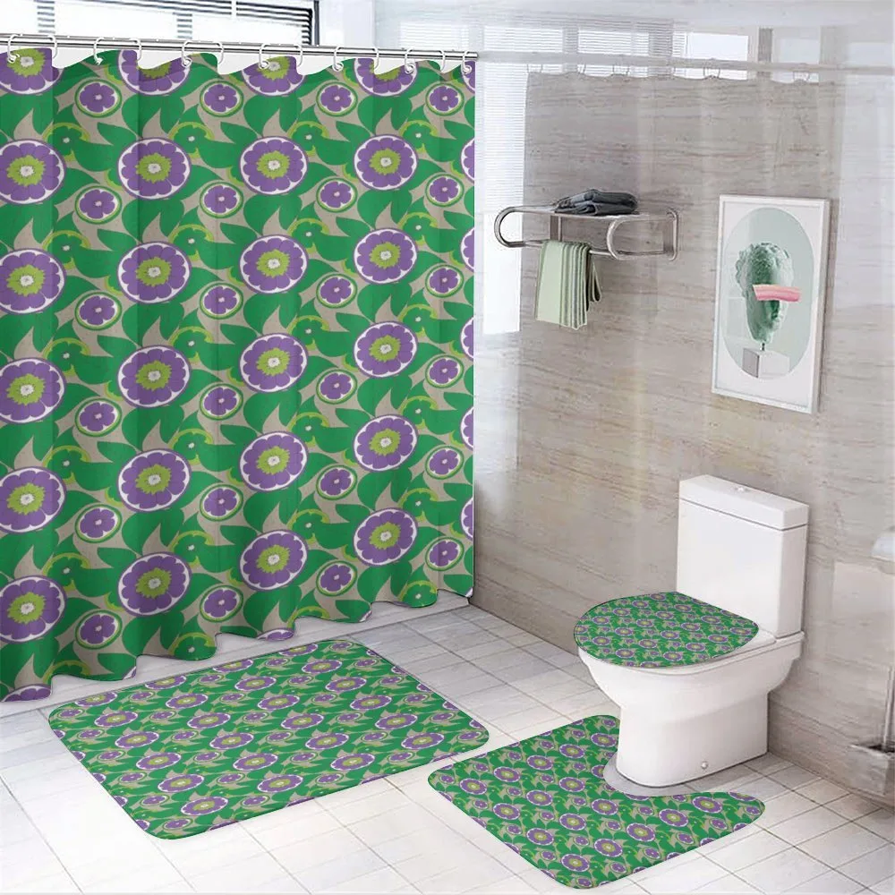 Hand Drawing Fruits Leaves — 4-Piece Bathroom Set preview