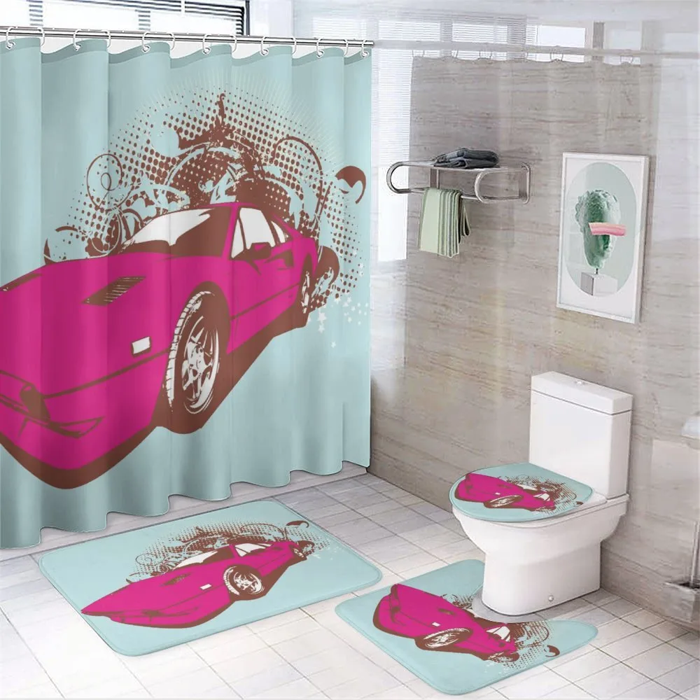 Old Car Cartoon Style — 4-Piece Bathroom Set preview