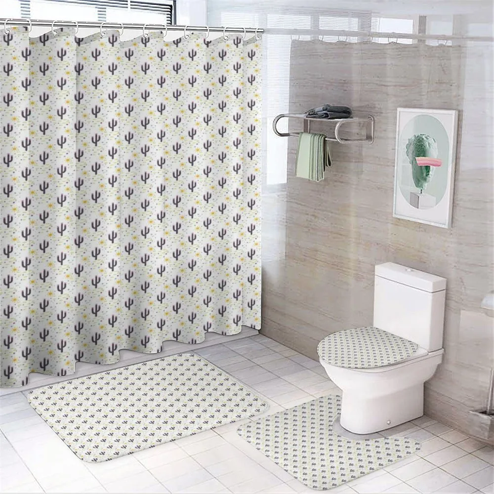 Succulent Plants and Cacti — 4-Piece Bathroom Set preview