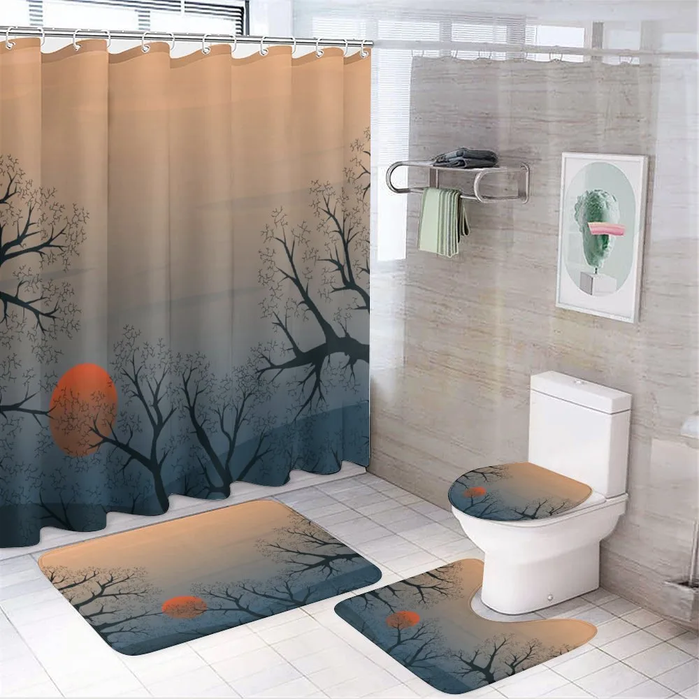 Sunrise Branches Misty Sky — 4-Piece Bathroom Set preview