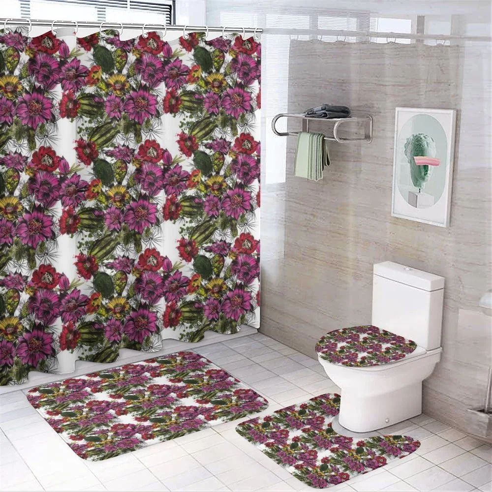 Hand Drawn Floral Design — 4-Piece Bathroom Set preview
