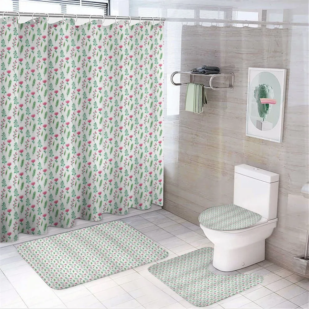 Hand Paint Flower and Plants — 4-Piece Bathroom Set preview