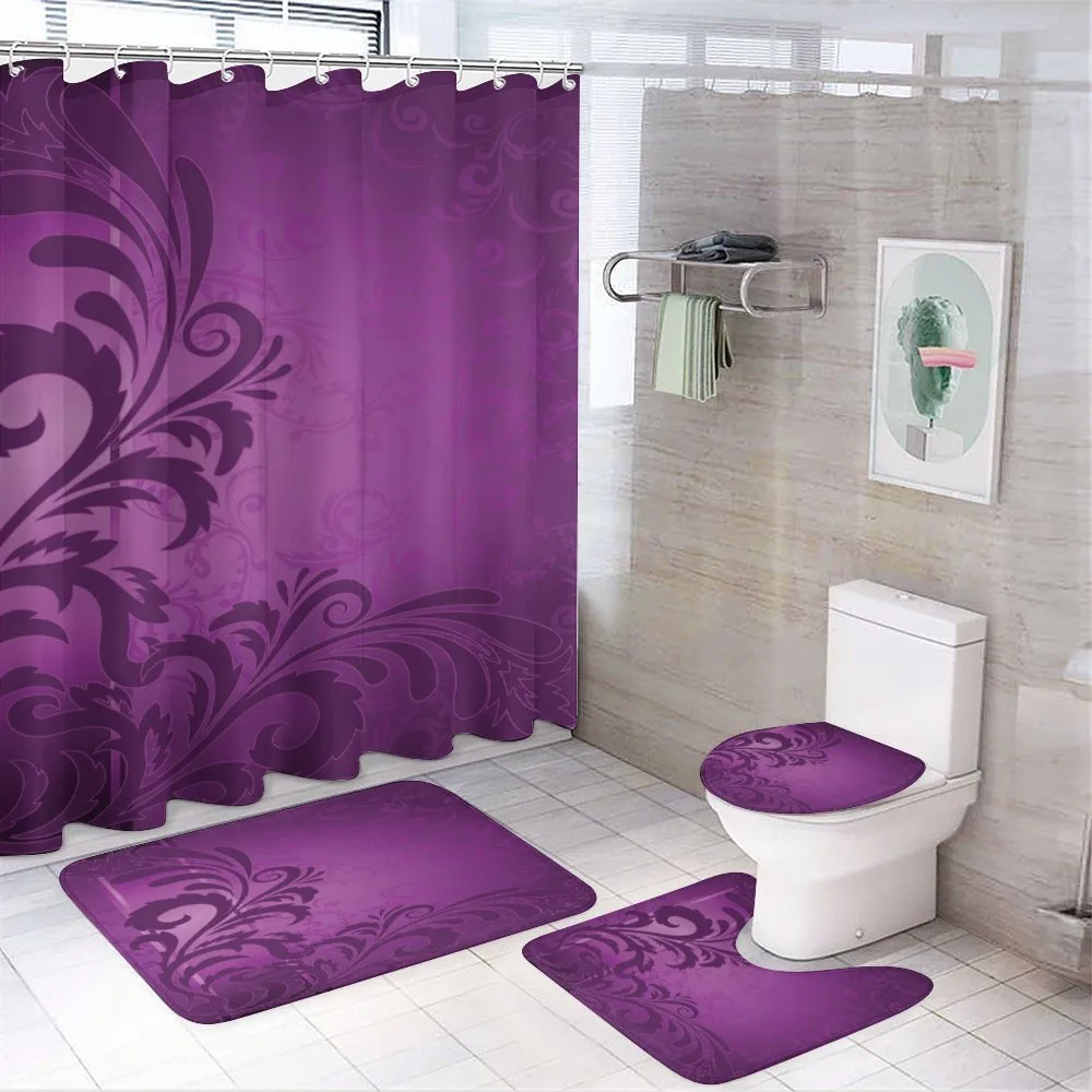 Retro Abstract Floral — 4-Piece Bathroom Set preview