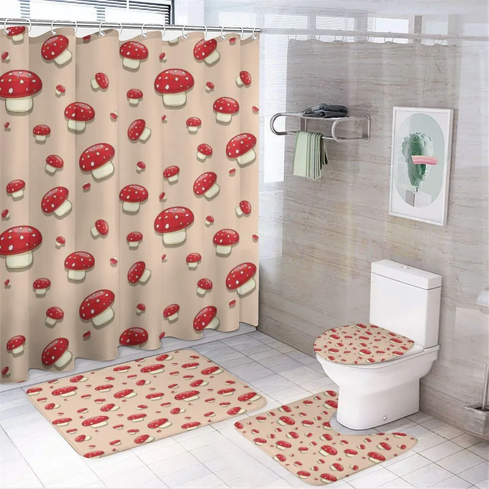 Cartoon Mushrooms — 4-Piece Bathroom Set preview