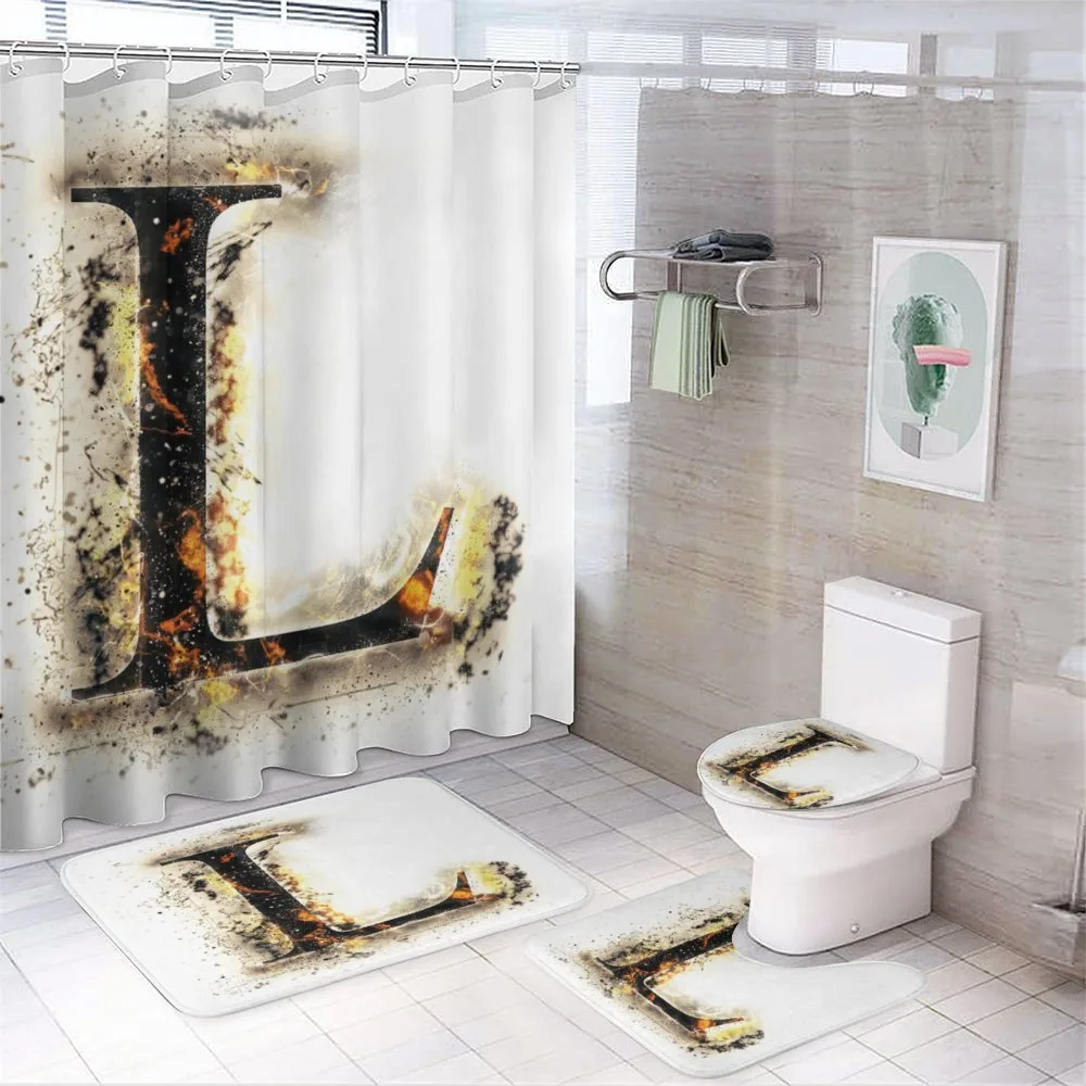 Fire Letter Capital L — 4-Piece Bathroom Set preview