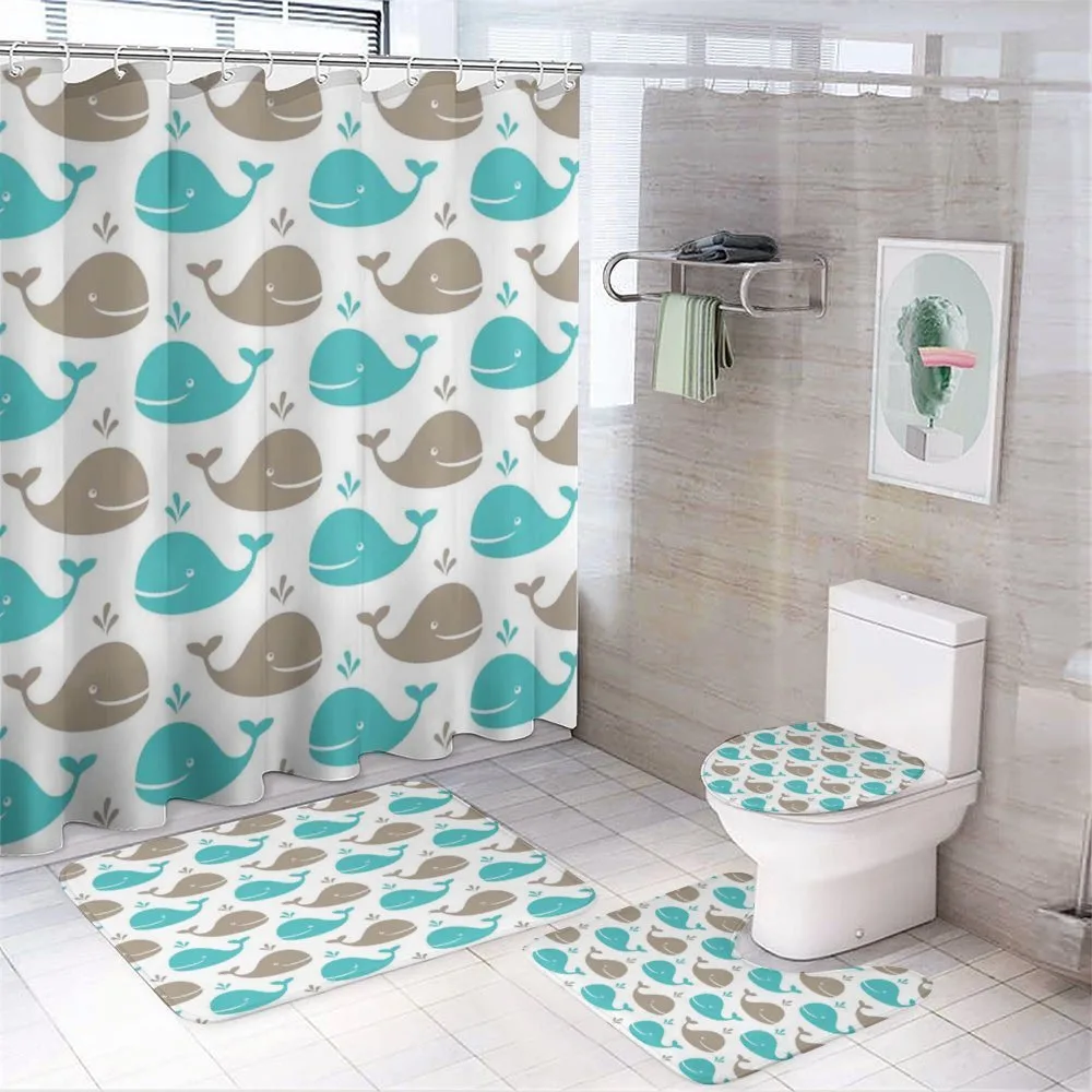 Smiling Fish in Ocean — 4-Piece Bathroom Set preview