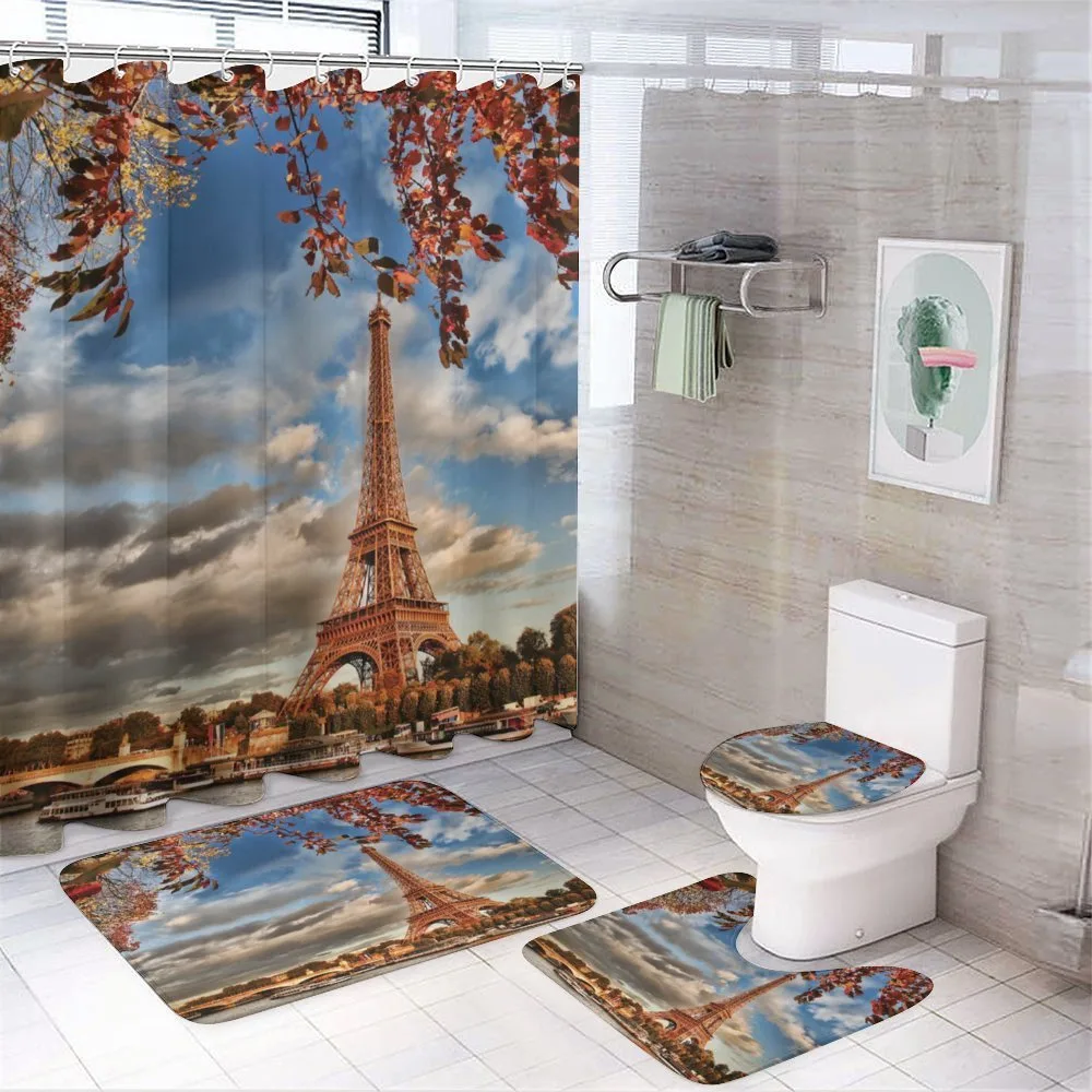 Beauty of Autumn Eiffel View — 4-Piece Bathroom Set preview