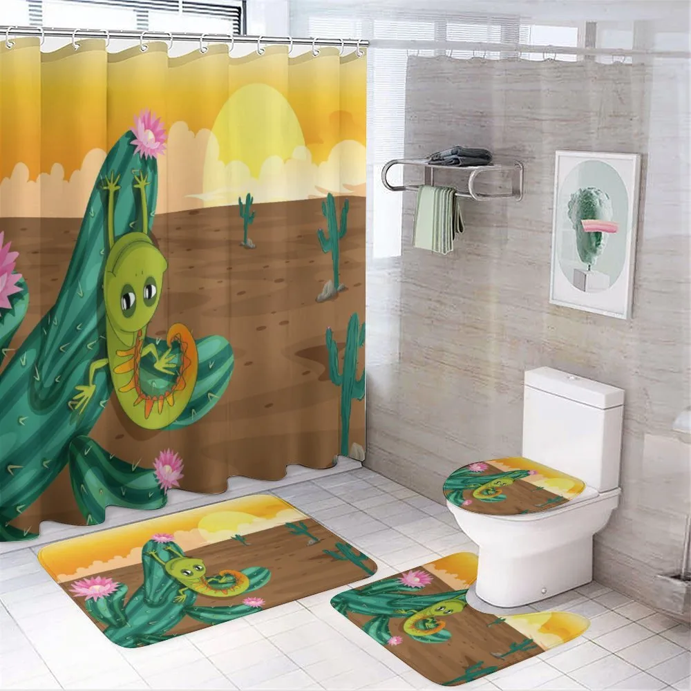 Cartoon Desert Landscape — 4-Piece Bathroom Set preview