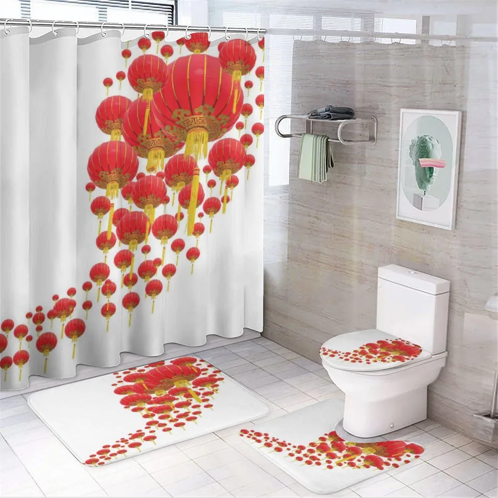 Chinese Lanterns in Sky — 4-Piece Bathroom Set preview
