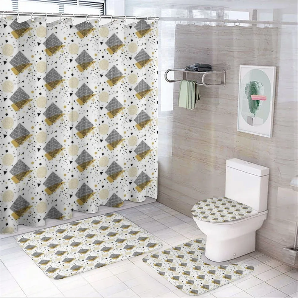 Geometric Arrangement — 4-Piece Bathroom Set preview