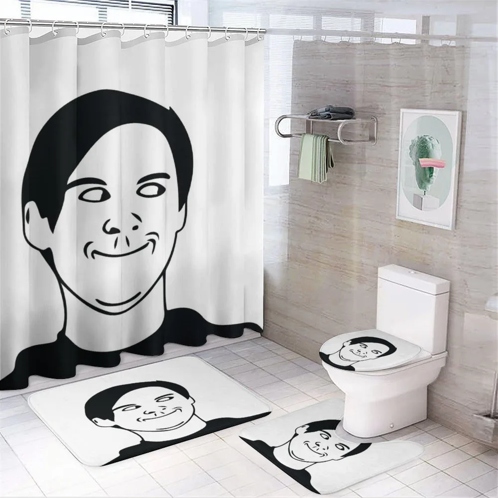 Oh Crap Troll Face Guy — 4-Piece Bathroom Set preview