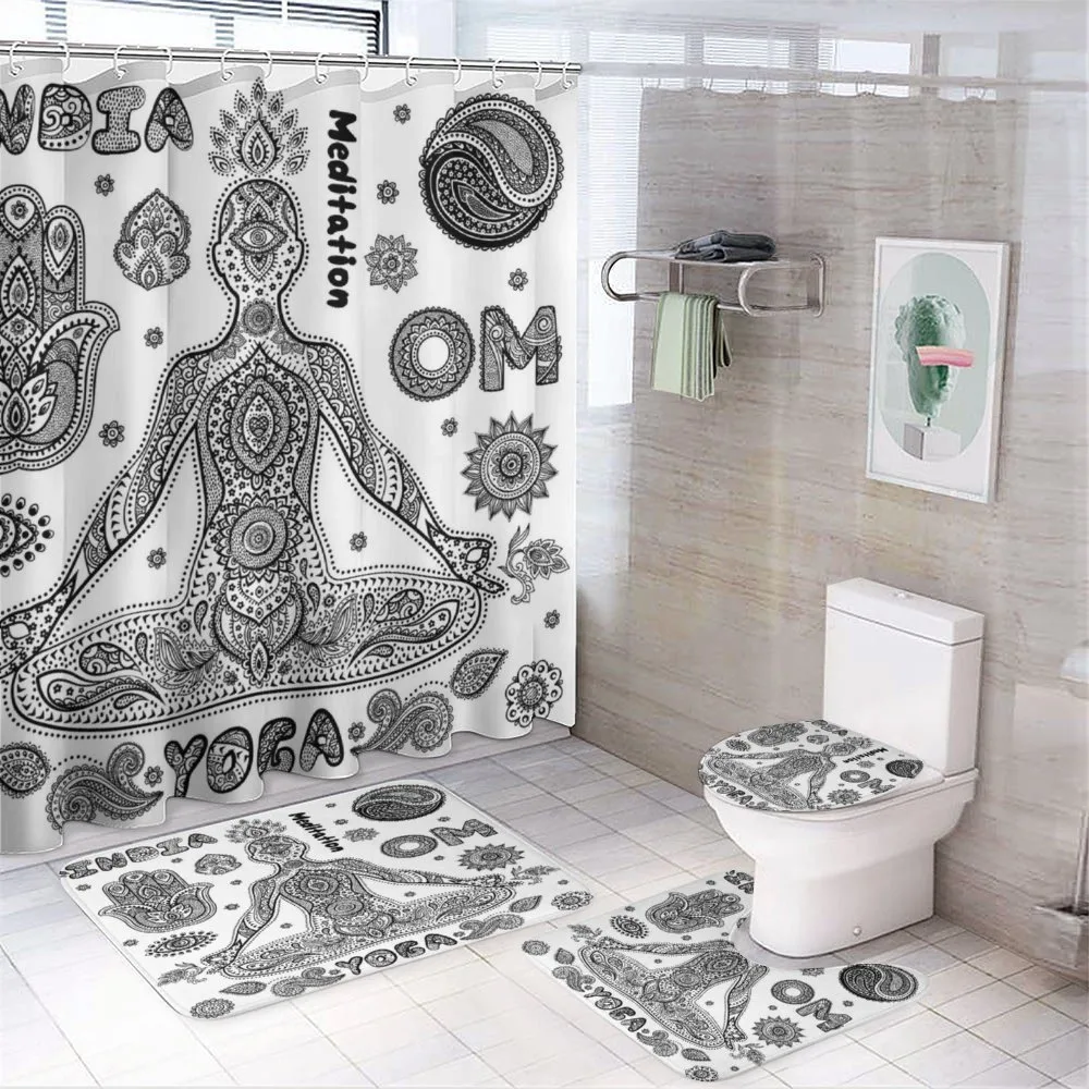 Ornate Hamsa Hand — 4-Piece Bathroom Set preview