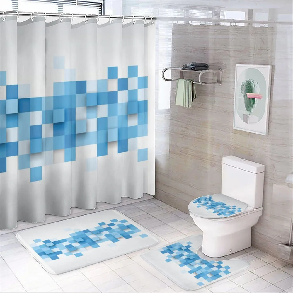 3D Mosaic Geometric — 4-Piece Bathroom Set preview