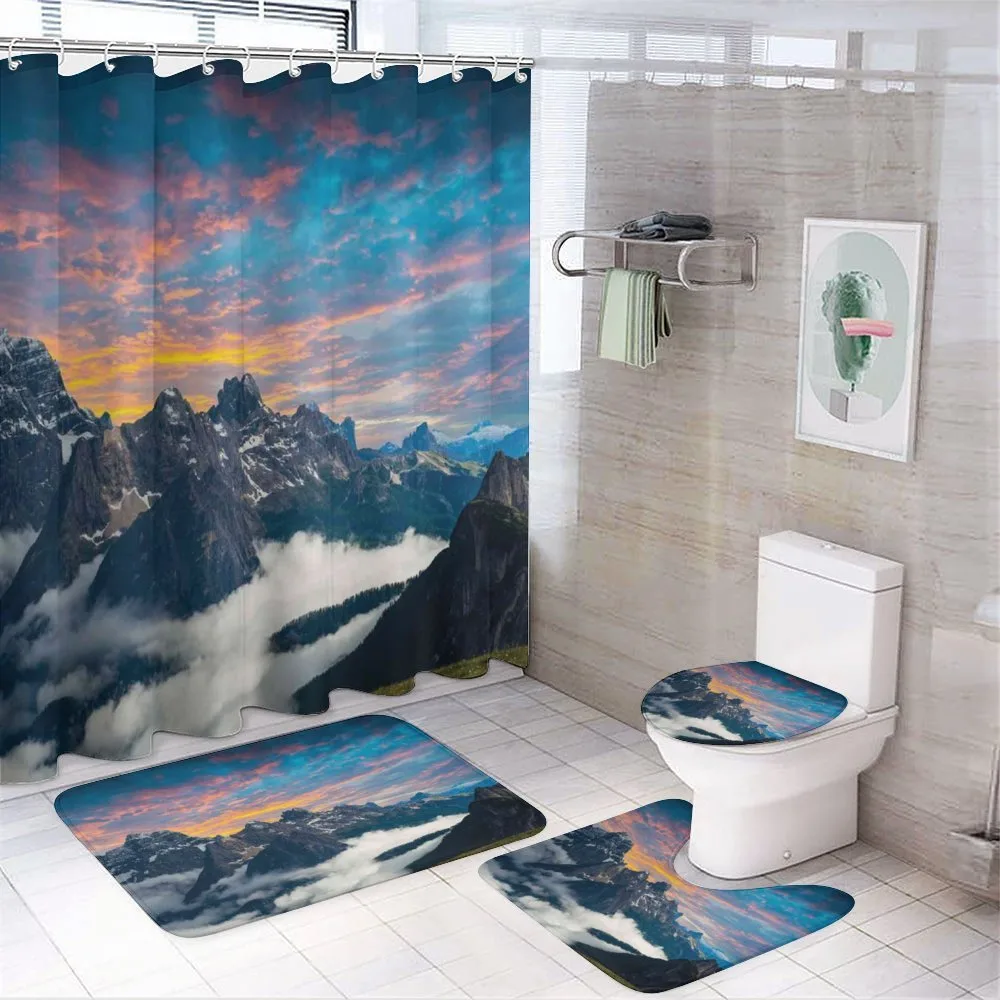 Alpine Clouds Foggy — 4-Piece Bathroom Set preview