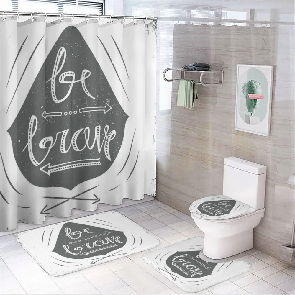 Be Brave Slogan Arrows — 4-Piece Bathroom Set preview