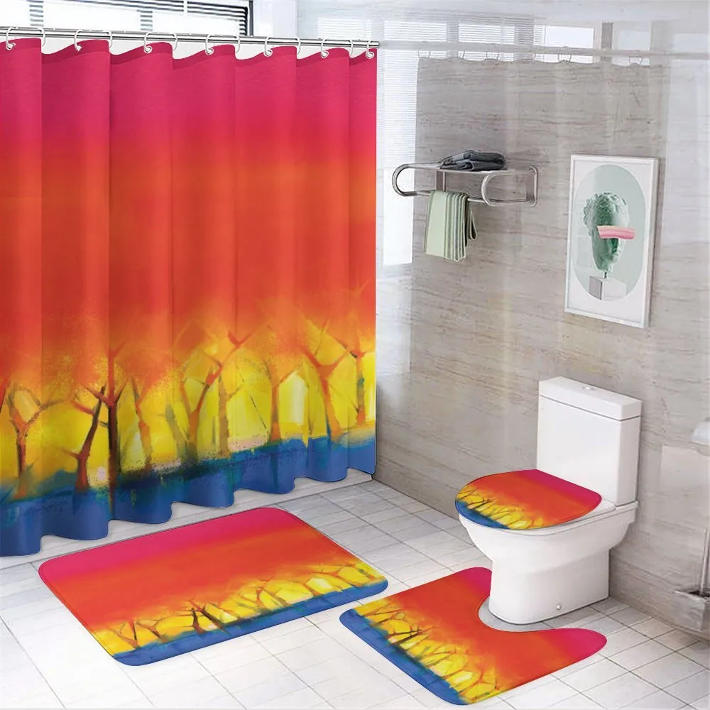 Colorful Abstract Tree — 4-Piece Bathroom Set preview