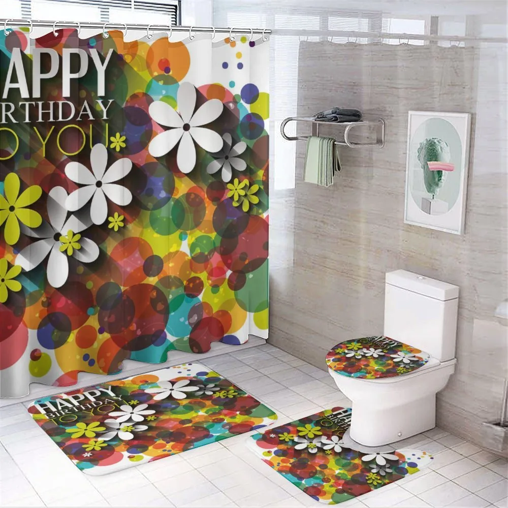 Daisies Dots Best Wish — 4-Piece Bathroom Set preview
