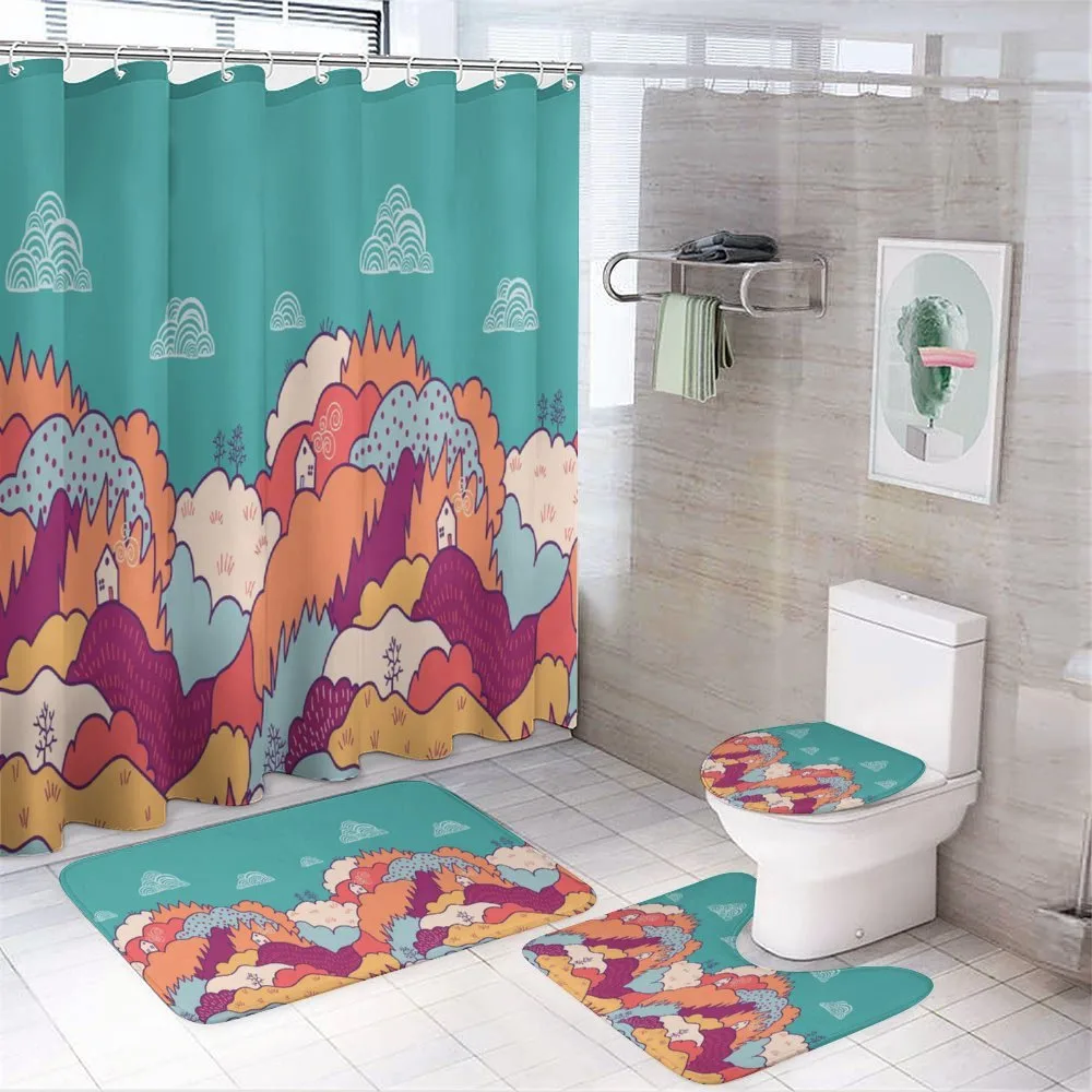 Fall Landscape Swirling Clouds — 4-Piece Bathroom Set preview