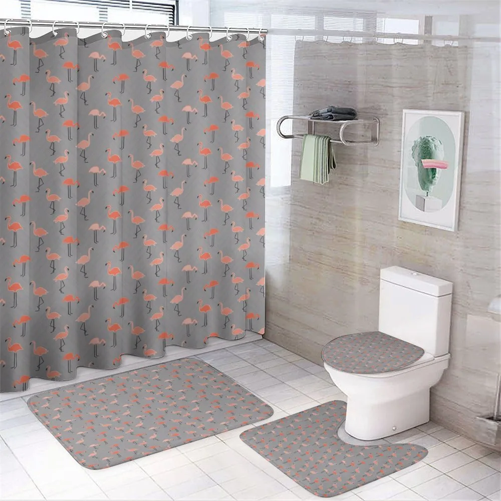 Forest Birds on Zigzags — 4-Piece Bathroom Set preview