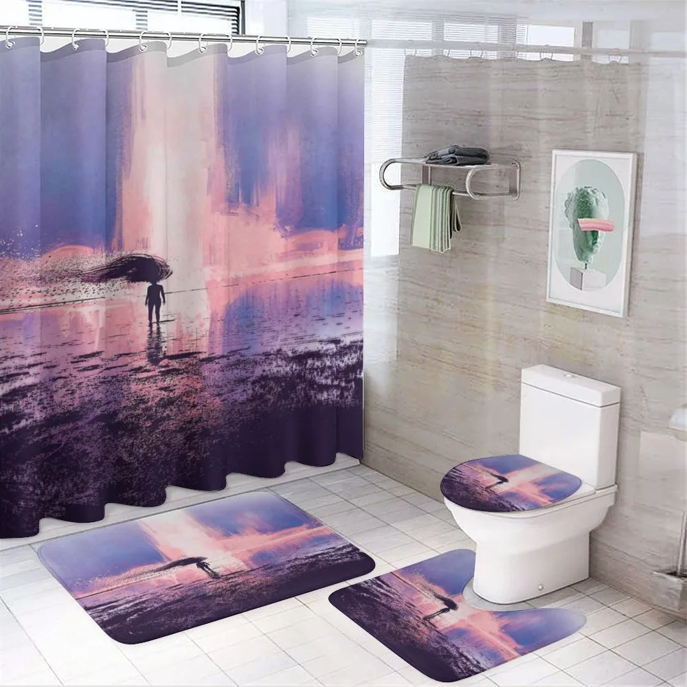 Girl in Wind Composition — 4-Piece Bathroom Set preview