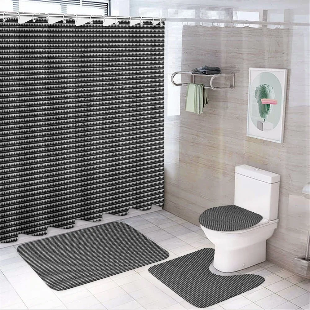 Grunge Style Chevron Zigzags — 4-Piece Bathroom Set preview