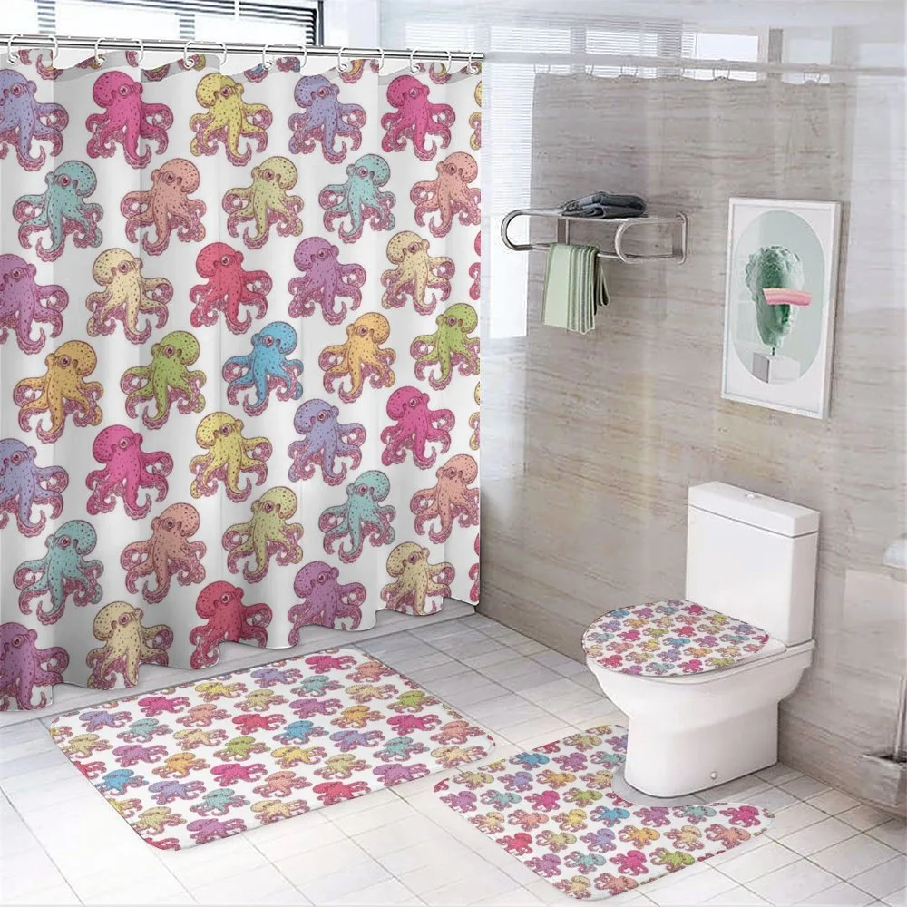 Hand Drawn Tentacles — 4-Piece Bathroom Set preview