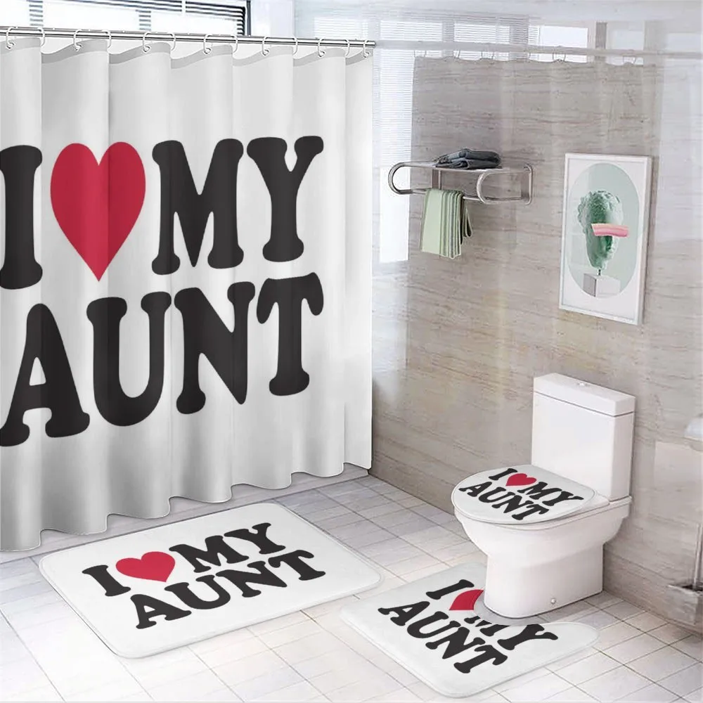 I Love My Aunt Bold Text Font — 4-Piece Bathroom Set preview