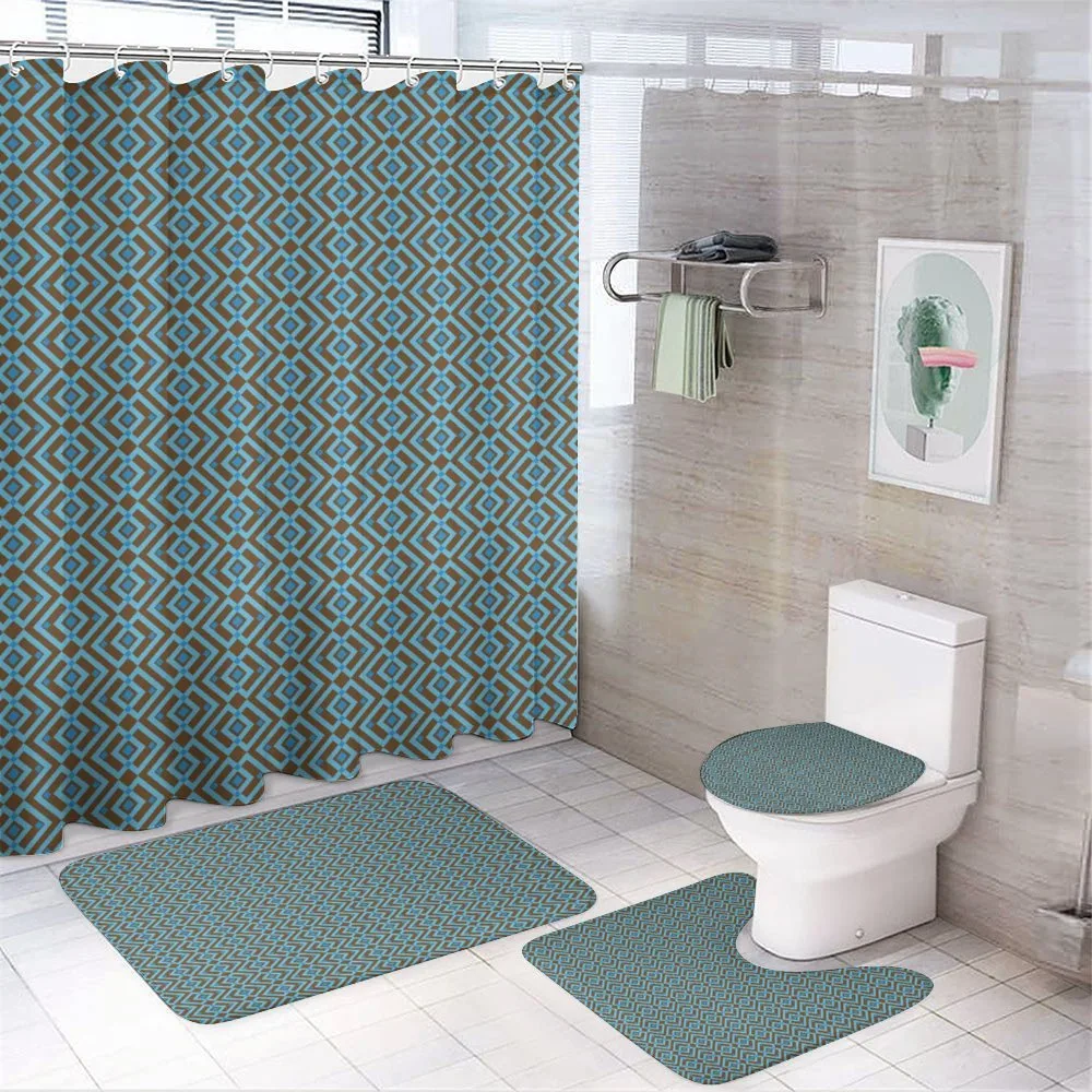 Nested Square Pattern — 4-Piece Bathroom Set preview
