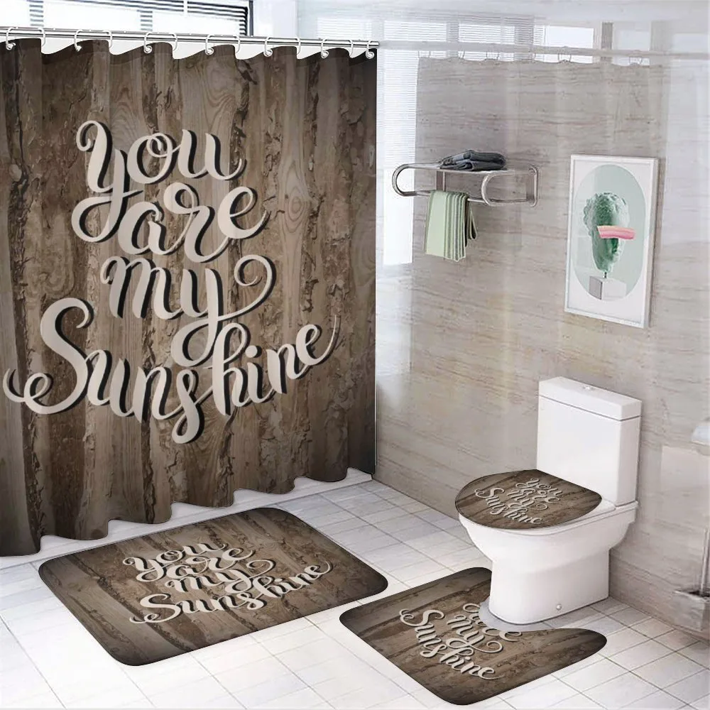 Romantic Words Wooden — 4-Piece Bathroom Set preview